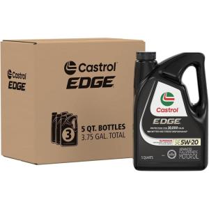 imageCastrol EDGE 5W20 Advanced Full Synthetic Motor Oil 6 Gallon EnviroPack5 Quarts  Pack of 3