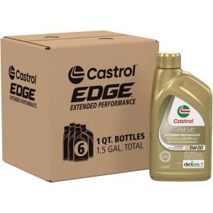 imageCastrol Edge Extended Performance 5W20 Advanced Full Synthetic Motor Oil 5 Quart Pack of 31 Quart  Pack of 6