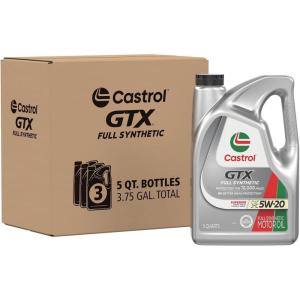 imageCastrol GTX Full Synthetic 5W20 Motor Oil 1 Quart Pack of 65 Quarts  Pack of 3