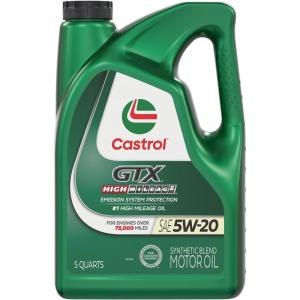 imageCastrol GTX High Mileage 5W20 Synthetic Blend Motor Oil 1 Quart Pack of 65 Quarts