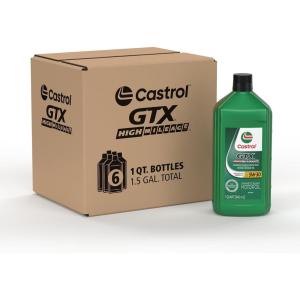 imageCastrol GTX High Mileage 5W30 Synthetic Blend Motor Oil 5 Quarts1 Quart  Pack of 6