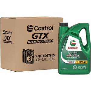 imageCastrol GTX High Mileage 5W30 Synthetic Blend Motor Oil 5 Quarts5 Quarts  Pack of 3