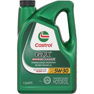 imageCastrol GTX High Mileage 5W30 Synthetic Blend Motor Oil 5 Quarts5 Quarts