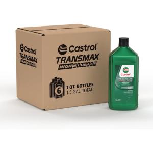 imageCastrol Transmax High Mileage Automatic Transmission Fluid 1 Quart Pack of 6