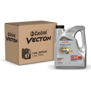 imageCastrol Vecton 15W40 CK4 Advanced Part Synthetic Diesel Engine Oil 1 Gallon Pack of 3